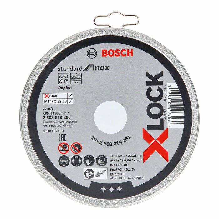 Disco de corte BOSCH X-Lock Standard 2608619266 Ø 11,5 cm (10 Unidades)